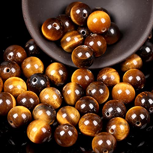 Türkis und Türkis Naturstein Rundrunde Tiger Eye Lose Perlen Für Herstellung Schmuck DIY-Gelbes Tigerauge_10mm 20pcs. von UNDERZY