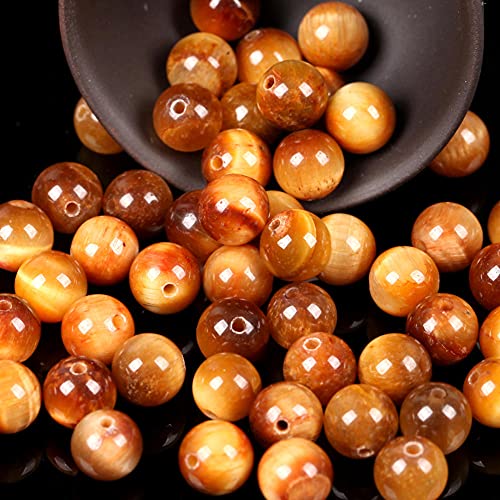 Türkis und Türkis Naturstein Rundrunde Tiger Eye Lose Perlen Für Herstellung Schmuck DIY-Goldenes Tigerauge_12mm 10 stücke von UNDERZY