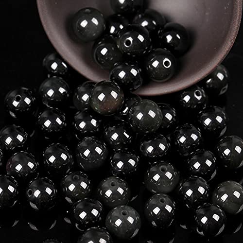 Türkis und Türkis Naturstein Rundrunde Tiger Eye Lose Perlen Für Herstellung Schmuck DIY-Obsidian_6mm 50pcs. von UNDERZY