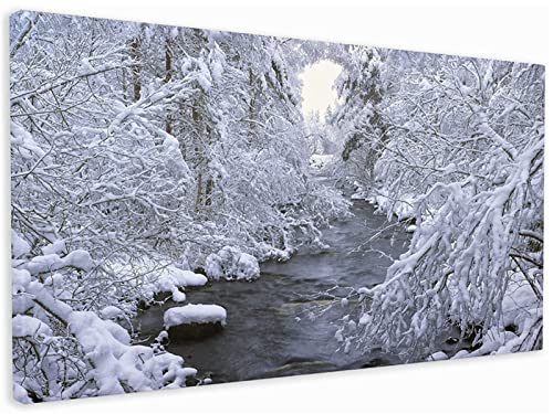 UNEOX 5D DIY Diamant Painting Kit, Große Diamonds Malerei Full Bohrer Strass Handgemachtes Wandkunst Mosaik Canvas Home Decor Winterlandschaft Round Drill 60x120cm von UNEOX