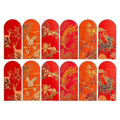 Chinesische rote Umschläge, 12 Stück, Geldtasche, Grußkarten für Hochzeitsgeschenke von UNFAIRZQ