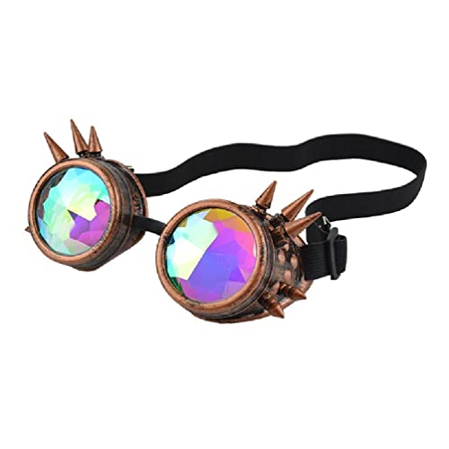 UNFAIRZQ Kaleidoskopbrille für Herren, Steampunk-Brille, Sonnenbrille, Gothic, Holografisch, Rave, Festival, Damen, Cosplay, Partybrille, Kaleidoskop-Brille, Rave für Herz, Kinder, Herren, Brillen, von UNFAIRZQ