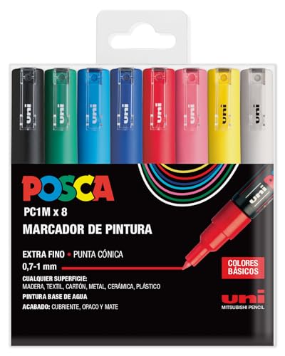 UNI Posca Set PC 1M Basic - Packung mit 8 Filzstiften von POSCA