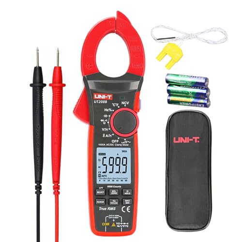 UNI-T UT208B Analog Strommesszange Multimeter AC DC 1000A 1000V Prüfer Fachmann Digital Amperemeter Zange Voltmeter Temperatur von UNI-T