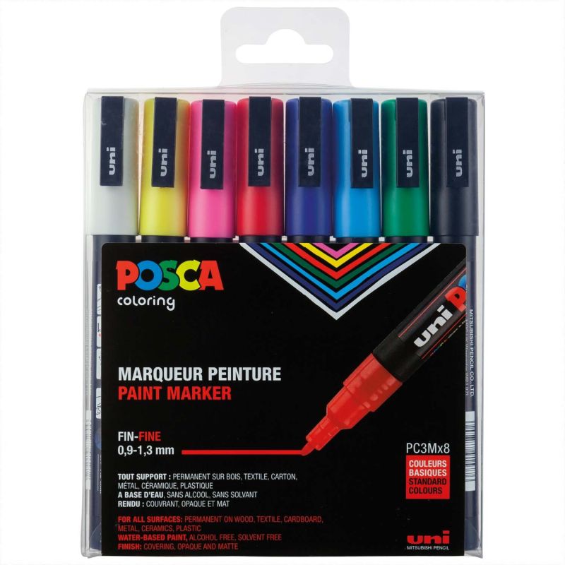 POSCA-Marker PC-3M 0,9-1,3mm 8 Stück von UNI