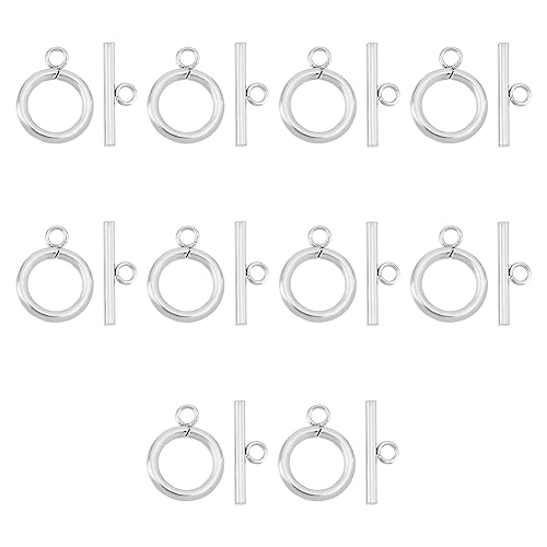 UNICRAFTALE 20 Sets 304 Edelstahl Kippverschlüsse Metall Schmuck Verschlüsse Ring Kippverschlüsse Endverschlüsse Armband Ketten Verschlüsse Für DIY Halskette Armband Schmuckherstellung von UNICRAFTALE