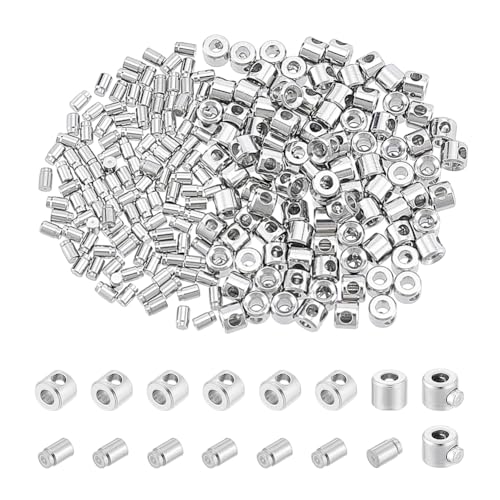 UNICRAFTALE 100 Set Quetschperlen Röhren Edelstahl Abstandsperlen 3mm Säulenstopperperlen Metall Schiebeperlen Für Enden Armbänder Schmuckherstellung Zubehör Loch 1.2mm von UNICRAFTALE