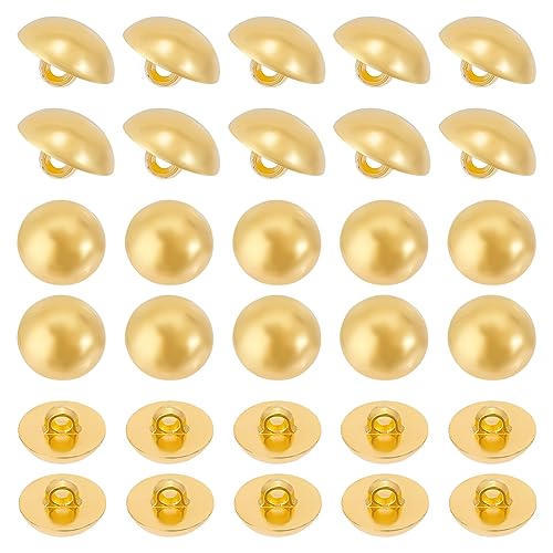 UNICRAFTALE 100 Stk 18mm Goldene Knöpfe Acryl Gewölbtem Schaft Knöpfe Für Männer Und Frauen Zum Selbermachen von Hemden Wollmänteln Nähen Basteln Und Schmuckherstellung von UNICRAFTALE