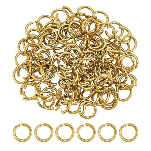 UNICRAFTALE 100 Stück 18 Karat Vergoldete Biegeringe Edelstahl Offene Biegeringe 10.5mm Runde Ringe Schlüsselanhängerringe Metallverbindungsringe Für Die Schmuckherstellung Zubehör von UNICRAFTALE