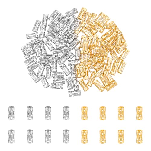 UNICRAFTALE 100 Stück 2 Farben Säulenperlen Hohlrohrperlen 4mm Edelstahlperlen Goldene Metallperlen Europaperlen Armbändern Perlen Für Die Herstellung von Armbändern Und Schmuck von UNICRAFTALE