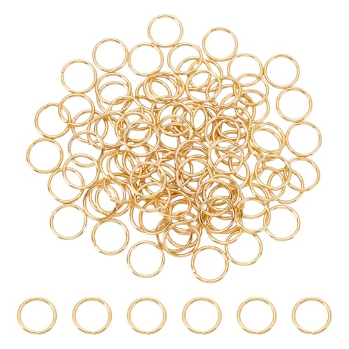 UNICRAFTALE 100 Stück 24 Karat Vergoldete Biegeringe Edelstahl Offene Biegeringe 12mm Runde Ringe Metallverbinderringe Zur Schmuckherstellung Und als Zubehör Für Ohrringe Armbänder Schlüsselanhänger von UNICRAFTALE