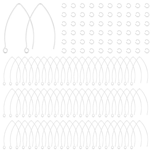 UNICRAFTALE 100 Stück 316 Ohrringhaken Aus Chirurgischem Edelstahl Loch 2 mm V Förmiger Ohrdraht Mit 200 Stück Offenen Biegeringen Für Die Herstellung von DIY Ohrringschmuck von UNICRAFTALE