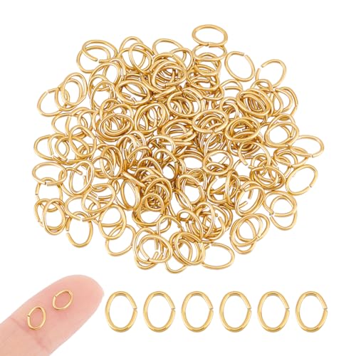 UNICRAFTALE 100 Stück 6x4.5 mm Gold Biegeringe Edelstahl Offene Biegeringe Ovale Biegeringe Schmuckzubehör Für DIY DIY Schmuckherstellung Halskettenreparatur von UNICRAFTALE