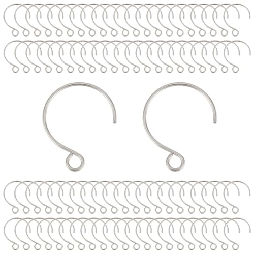 UNICRAFTALE 100 Stück Ohrhaken Edelstahl Ohrhaken 19mm Metall Angelhaken Ohrring Mit Schlaufe Französisches Ohrringzubehör Für Die Herstellung von DIY Ohrringen Ohrringe Selber Machen Set von UNICRAFTALE