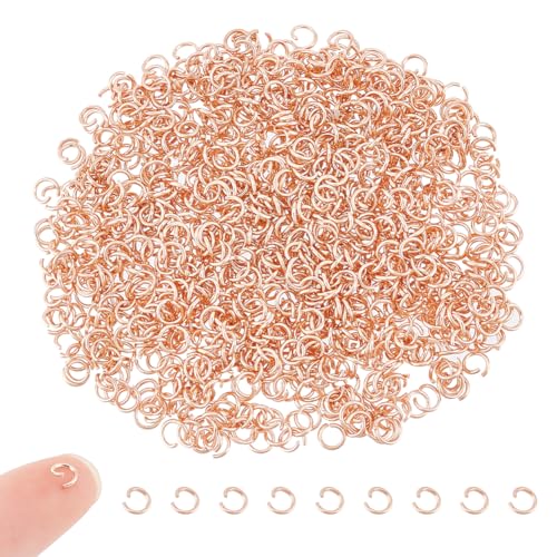 UNICRAFTALE 1000 Stück 304 Edelstahl offene Biegeringe 4 mm Runde Ringe Roségold Biegeringe Zur Schmuckherstellung Verbindungsringe Für DIY Bastelarbeiten Ohrringe Halsbänder Und Schlüsselringketten von UNICRAFTALE