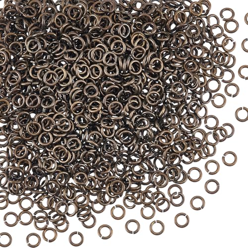 UNICRAFTALE 1000 Stück Offene Biegeringe Antike Bronze Biegeringe 5mm Runde Ringe Metallverbinder Ringe Zur Schmuckherstellung Und als Zubehör Für Ohrringe Armbänder Anhänger Und Schlüsselanhänger von UNICRAFTALE