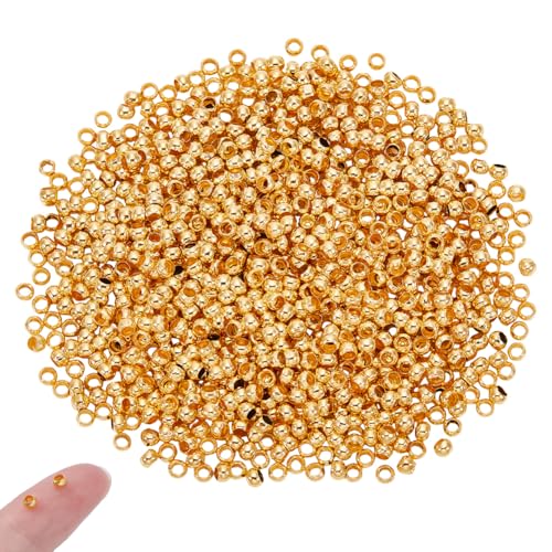 UNICRAFTALE 1000 Stück Runde Quetschperlen 3mm Goldene Abstandsperlen Klemmenden Rondellperlen Winzige Quetschperlen Runde Lose Metallperlen Für Die Herstellung von DIY Armbändern Und Halsketten UNICRAFTALE 1000 Stück Runde Quetschperlen 3mm Goldene Abstandsperlen Klemmenden Rondellperlen Winzige Quetschperlen Runde Lose Metallperlen Für Die Herstellung von DIY Armbändern Und Halsketten von UNICRAFTALE