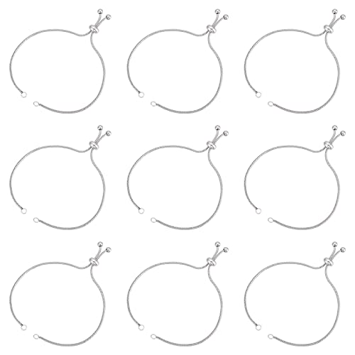 UNICRAFTALE 10pcs 230mm Verstellbare Slider Armbänder Edelstahl Armband Herstellung Slider Extender Ketten Mit Kugelenden Für Frauen Mädchen Semi Finished DIY, Bohrung: 2.5~3 mm von UNICRAFTALE