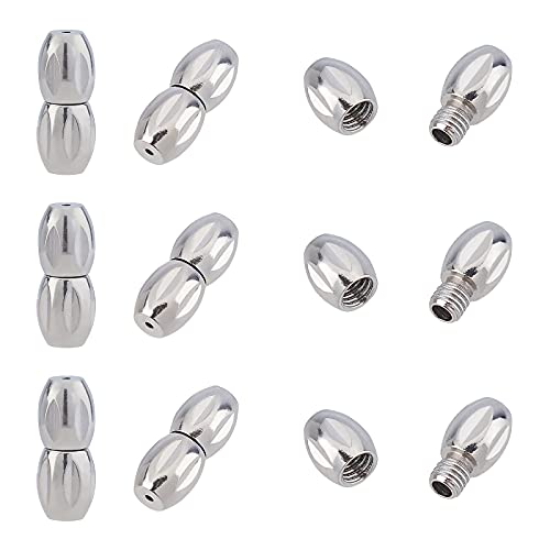 UNICRAFTALE 10sets 0.7mm Loch Edelstahl Armband Endkappen Ovale Schraubverschlüsse Schmuck Verschluss Armband verschlüsse Kabelenden Steckverbinder für Ketten und Armbänder Schmuckherstellung von UNICRAFTALE