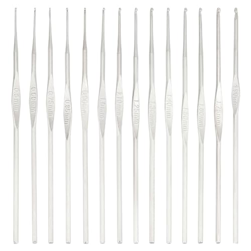 UNICRAFTALE 14 Stück 12 cm Häkelnadeln 0.5~1.9 mm Stift Eisen Häkelnadeln Set Bequeme Häkelnadeln Metall Webnadel Stricknadeln Set Für Anfänger Weben DIY Spitzengarn von UNICRAFTALE