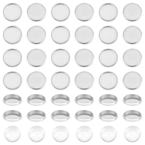 UNICRAFTALE 150 Sets runde Bezel Cups 10 mm schlichte Kante blanko Lünette Anhänger Tabletts Edelstahl runde blanko Lünette Cabochons flache runde Tablett-Einstellungen Metallrand Lünette Cups für DIY von UNICRAFTALE