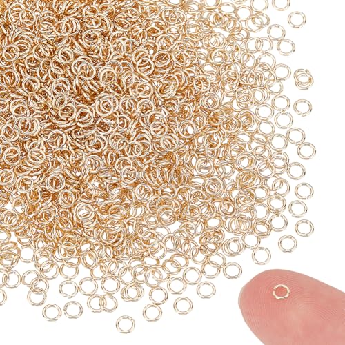 UNICRAFTALE 1500 Stück 18 Karat Vergoldete Offene Biegeringe 3mm Runde Biegeringe Verbindungsringe Metallspaltringe Für DIY Handwerk Schlüsselanhänger Armbänder Ohrringe Halsketten Reparatur von UNICRAFTALE