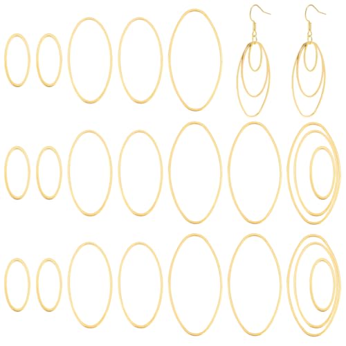 UNICRAFTALE 180 Stück 3 Größen Messing Verbindungsringe Ovale Verbindungsringe Goldene Biegeringe Schmuckringe Verbindungsstücke Hohle Ovale Rahmenringe Für Die Halsketten Armbändern Ohrringen von UNICRAFTALE