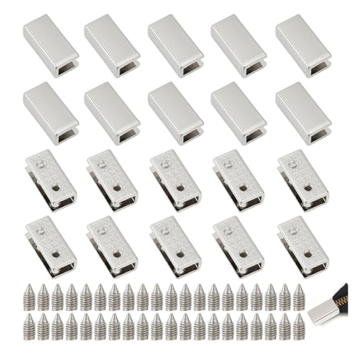 UNICRAFTALE 20 Sets Reißverschluss Zinklegierung 9x19x7mm Rechteckig Reißverschluss Stopper Reißverschluss Mit Schraube Unterseite Reparatur Zum Nähen DIY Bastel Zubehör Für Taschengepäck von UNICRAFTALE