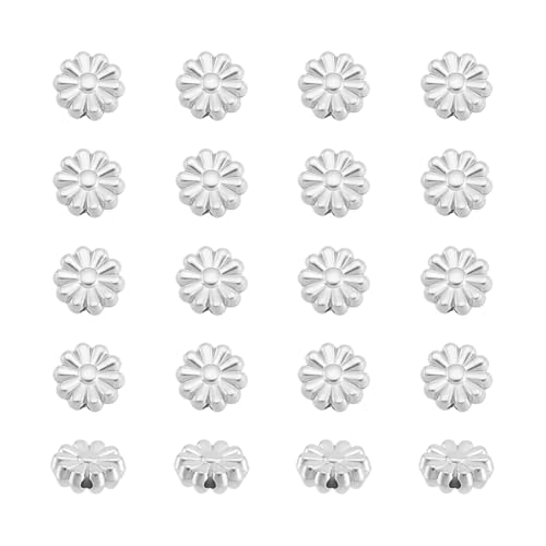 UNICRAFTALE 20 Stück Blumen Abstandsperlen Edelstahlperlen 8.5mm Mini Schneeflocke Lose Perlen Metallperlen Granulatperlen Fundstücke Für Die Herstellung von DIY Armbändern Halsketten Ohrringen von UNICRAFTALE