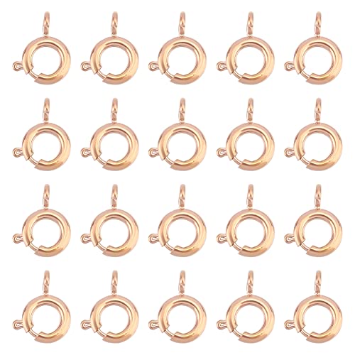 UNICRAFTALE 20 Stück Roségold Mini Edelstahl Federringe Verschlüsse Runde Federverschlüsse Mit 1.8 mm Loch Metall Kettenverschluss Schmuckverschluss Für Die Schmuckherstellung 6x1.5 mm von UNICRAFTALE