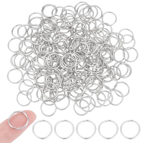 UNICRAFTALE 200 Stück 14 mm 304 offene Biegeringe Aus Edelstahl O Ring Aus Metall Kettenhemd Verbindungsringe Großes Loch Rundringverbinder Für Heimwerker Halsketten Armbänder Schlüsselanhänger von UNICRAFTALE