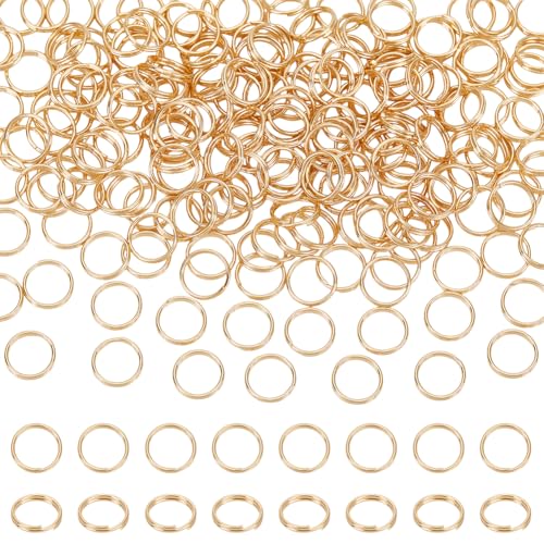 UNICRAFTALE 200 Stück 18 Karat Vergoldet Biegeringe Edelstahl Doppelschlaufen Biegeringe 10mm Schlüsselringe Metallringe Verbindungsstücke Für Schlüsselanhänger Schmuck Halsketten Armbänder Ohrringe von UNICRAFTALE