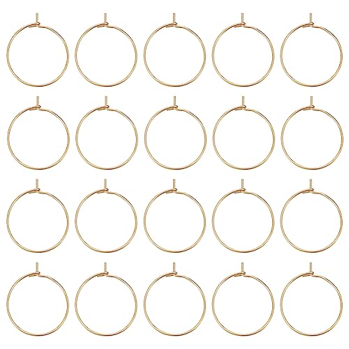 UNICRAFTALE 20Stk 20mm Creolen Rohlinge 304 Edelstahl Creolen DIY Ohrring Zubehör Weinglas Charms Ringe Golden Ohrring Selber Machen Set DIY Ohrring Haken Für DIY Ohrringen Schmuckherstellung von UNICRAFTALE