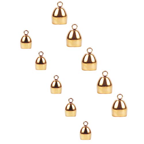 UNICRAFTALE 20pcs 2 Größen Golden Oval Cord Enden Edelstahl Endkappen Leder Cord Enden Terminatoren Endspitze Perlenkappen Für Leder Cord Armbänder Schmuckherstellung 5/6mm Innendurchmesser von UNICRAFTALE