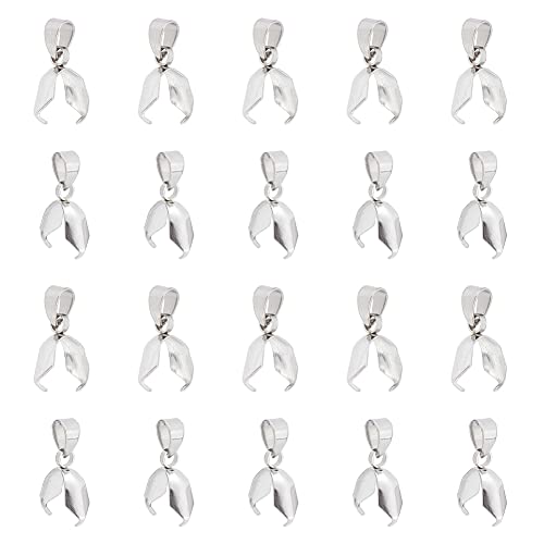 UNICRAFTALE 20pcs Anhänger Prise Kaution Edelstahl Anhänger Prise Kaution EIS Pick Prise Kaution Anhänger Anhänger Prise Metall Clip Für Anhänger Halskette Schmuck Herstellung Edelstahl Farbe von UNICRAFTALE