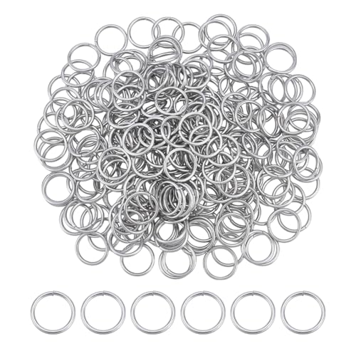 UNICRAFTALE 250 Stück Edelstahl Biegeringe 15mm Runde Ringe Metallverbindungsringe Offene Biegeringe Für Die Herstellung von DIY Schmuck als Schlüsselanhänger Zubehör Für Ohrringe Armbänder Anhänger von UNICRAFTALE