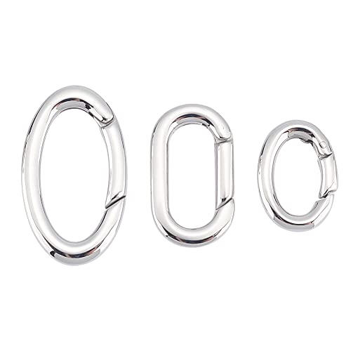 UNICRAFTALE 3 STK 3 Stile Karabiner Ringe Edelstahl Schnappverschlüsse Ovale Verschlüsse Karabinerhaken Feder Schlüsselanhänger Spring Gate Ringe Für Taschen Geldbörsen Schultergurte von UNICRAFTALE