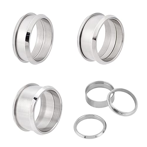 UNICRAFTALE 3 Sets 3 Größen Gerillte Fingerringe Set 316 Abnehmbarer Edelstahl Ring Rohlinge 19.9mm Fingerring Für Inlay Ring Schmuckherstellung Polierter Komfort Gerillter Fingerring von UNICRAFTALE