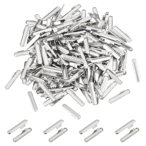 UNICRAFTALE 300 Stk Kordel Crimpenden Edelstahl Kordelenden Metall Crimpenden DIY Schmuck Kordelenden Für Elastische Schnüre Kordelverschluss Crimp Ende Zum Binden 15.5x3x3 mm von UNICRAFTALE