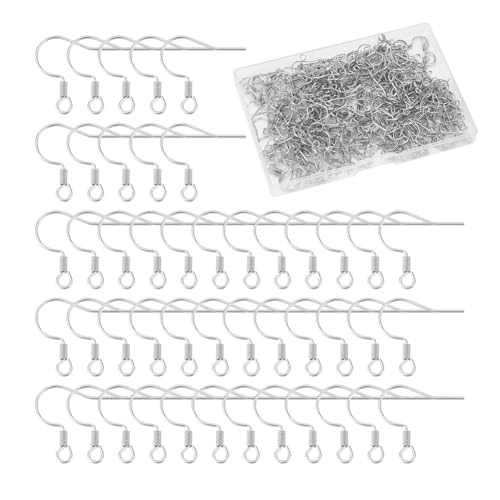 UNICRAFTALE 300 Stück Ohrhaken Beschläge In Fischform 316 Edelstahl Ohrringhaken Französische Ohrringhaken Mit Spiralohrhaken Mit Schlaufen Für Ohrringzubehör DIY Ohrringherstellung von UNICRAFTALE