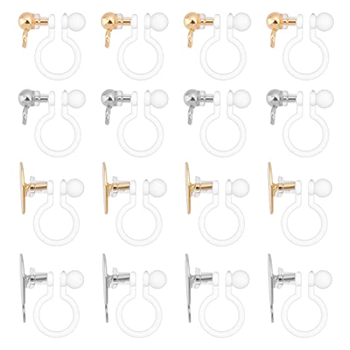 UNICRAFTALE 32 STK 4 Größen Durchsichtige Ohrclips Edelstahl Clip Ohrring Konverter DIY Ohrring Komponenten Mit Schlaufe Für Nicht Durchstochene Ohren DIY Ohrringe Machen 9~11x11~12x3~6mm von UNICRAFTALE