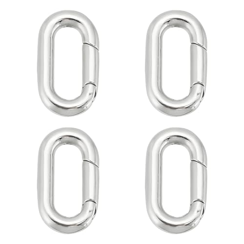 UNICRAFTALE 4 Stück Edelstahl Federringe 18.5 mm Edelstahl Druckknöpfe Ovale Clips Karabinerhaken Feder Schlüsselanhänger Schnallenverschlüsse Für Taschen Geldbörsen Schultergurte Schlüsselanhänger von UNICRAFTALE