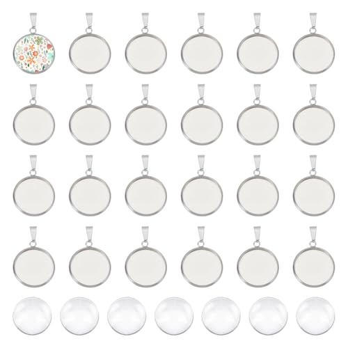 UNICRAFTALE 40 Sets DIY Blank Dome 304 Edelstahl Anhänger Herstellung Kits Flache Runde Lünette Tablett Charms mit Glascabochons Blank Lünette Anhänger Tablett 16 mm für DIY Halskette Armband UNICRAFTALE 40 Sets DIY Blank Dome 304 Edelstahl Anhänger Herstellung Kits Flache Runde Lünette Tablett Charms mit Glascabochons Blank Lünette Anhänger Tablett 16 mm für DIY Halskette Armband von UNICRAFTALE
