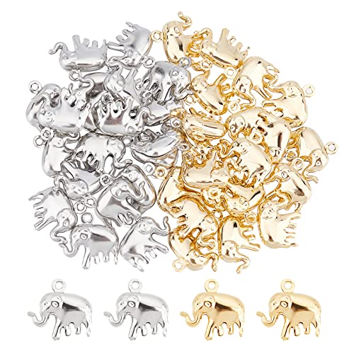 UNICRAFTALE 40 Stück 2 Farben Elefant Anhänger 201 Edelstahl Charms Metall Tier Anhänger Für Die DIY Halskette Schmuckherstellung von UNICRAFTALE