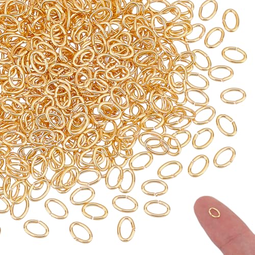 UNICRAFTALE 400 Stück 18K Vergoldete Offene Biegeringe Schmuckverbinder 6x4mm Offene Biegeringe Verbindungsringe Für Ohrringe Halsketten Armbänder DIY Bastelarbeiten Schmuckherstellung von UNICRAFTALE