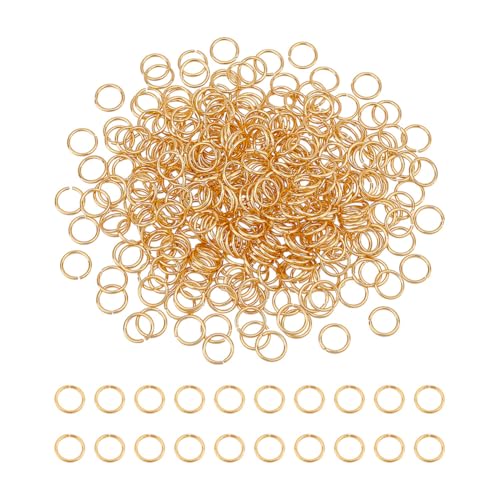 UNICRAFTALE 400 Stück Biegeringe 18 Karat Vergoldet Offene Biegeringe 6mm Runde Ringe Metallverbinderringe Für Die Herstellung von DIY Schmuck Und Schlüsselanhänger Zubehör Ohrringe Armbänder Anhänger von UNICRAFTALE