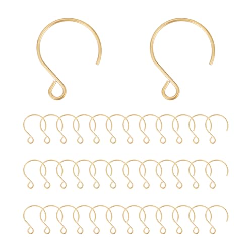 UNICRAFTALE 50 Stück 18K Goldene Ohrhaken Ohrringe Selber Machen Edelstahl Ohrhaken 19mm Metall Angelhaken Ohrring Mit Schlaufe Französisches Ohrringzubehör Für Die Herstellung von DIY Ohrringen von UNICRAFTALE