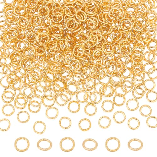 UNICRAFTALE 500 Stk Offene Biegeringe Eisen 18Gauge 6 mm Strukturierte Biegeringe Für Schmuckherstellung Goldene O Ringe Für DIY Ohrringe Armbänder Schlüsselanhänger Halsketten Schmuckherstellung von UNICRAFTALE