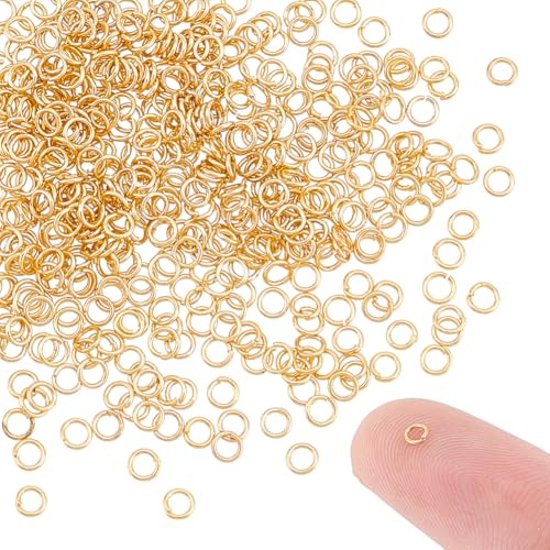 UNICRAFTALE 500 Stück 18 Karat Vergoldete Offene Biegeringe 304 runde Ringe Aus Edelstahl 2.5mm Goldener Biegering Metallverbinderringe Für DIY Ohrring Armband Anhänger Schmuckzubehör von UNICRAFTALE