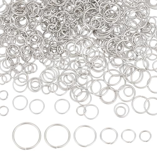 UNICRAFTALE 500 Stück 6 Größen Offene Biegeringe Aus Edelstahl 8~16 mm Runde Ringe Biegeringe Für Die Schmuckherstellung DIY Handwerk Ohrring Armband Anhänger Halsband Herstellung von Beschlägen von UNICRAFTALE